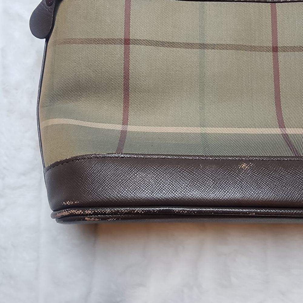 Vinatge Burberry Green and Brown Shoulder Bag - Picture 5 of 11